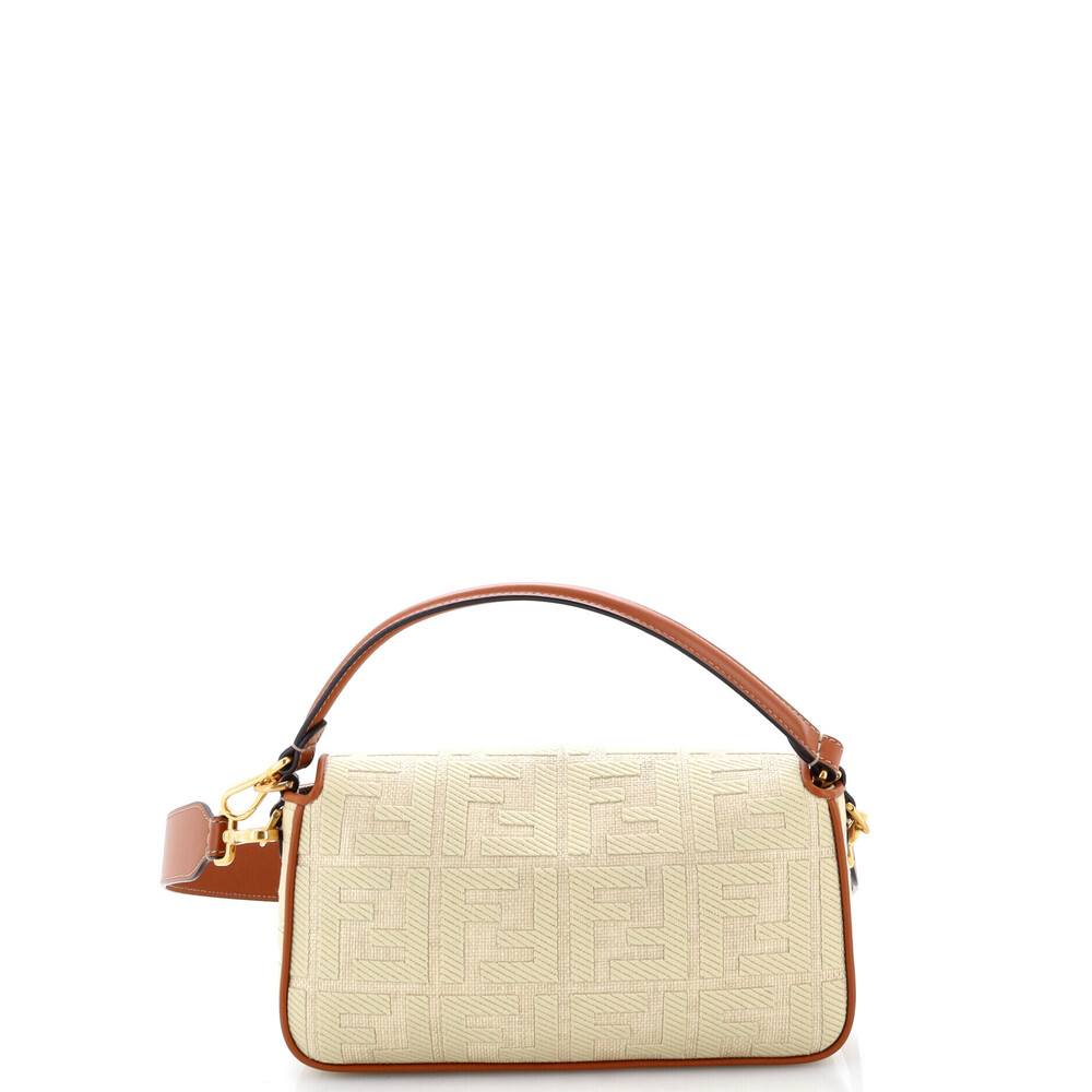 Fendi Medium Baguette NM Bag Zucca Embroidered Raffia - Picture 3 of 5